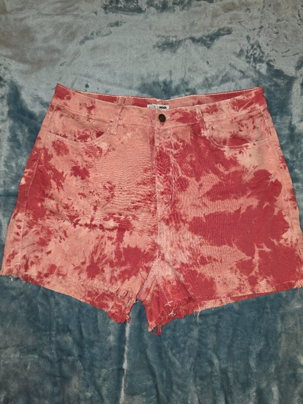 Pink Tie Dye Denim Shorts